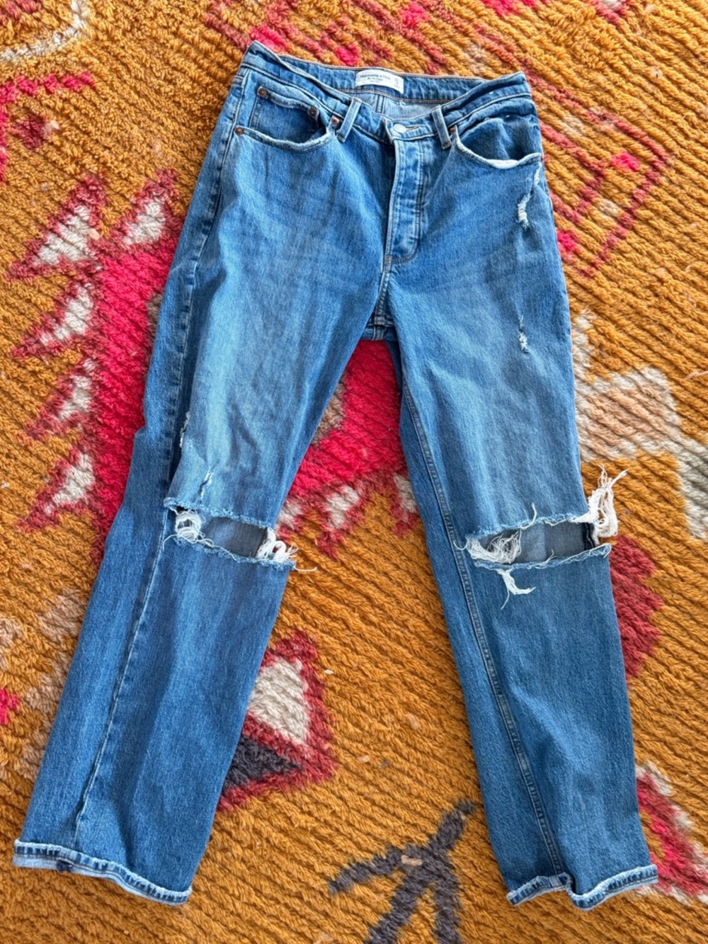Abercrombie & fitch the 90’s baggy low rise denim jeans size 27 / 4